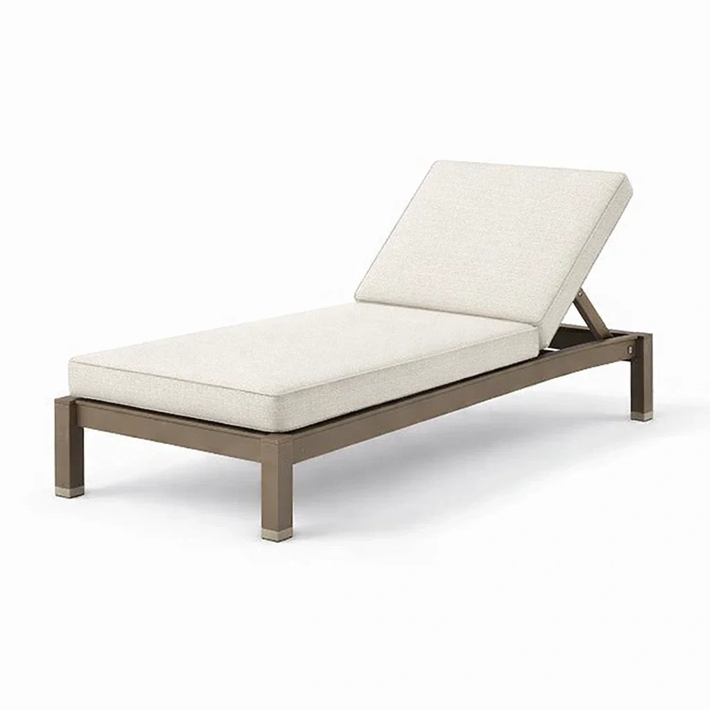 Lettino in Alluminio con Tessuto Poliestere Bianco-COMFORTABLENOOK