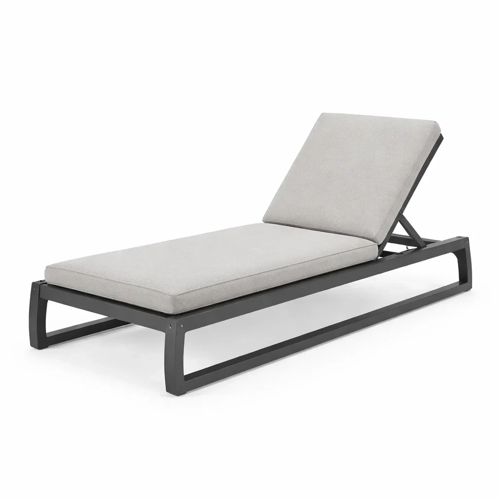 Lettino in Alluminio Grigio con Schienale Regolabile-COMFORTABLENOOK