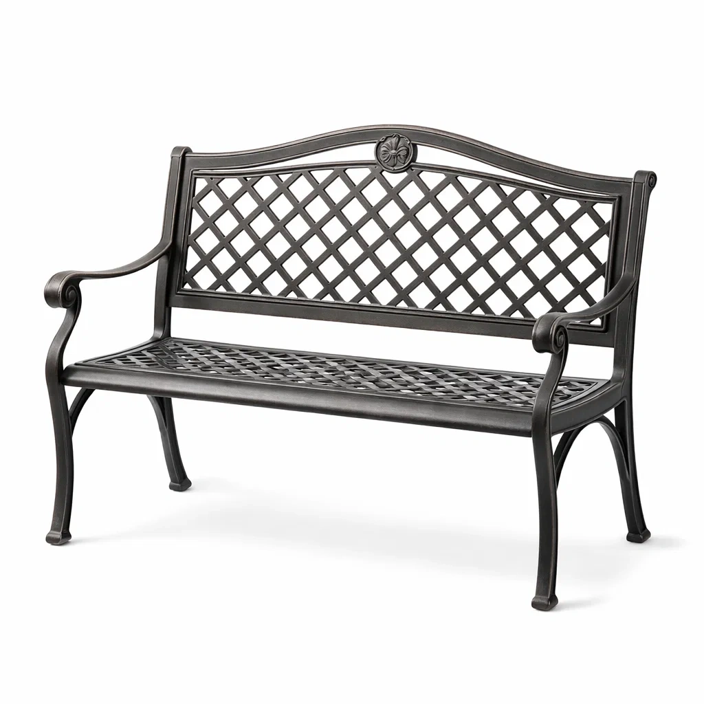 Panchina in Alluminio Verniciato a Polvere Nero-COMFORTABLENOOK