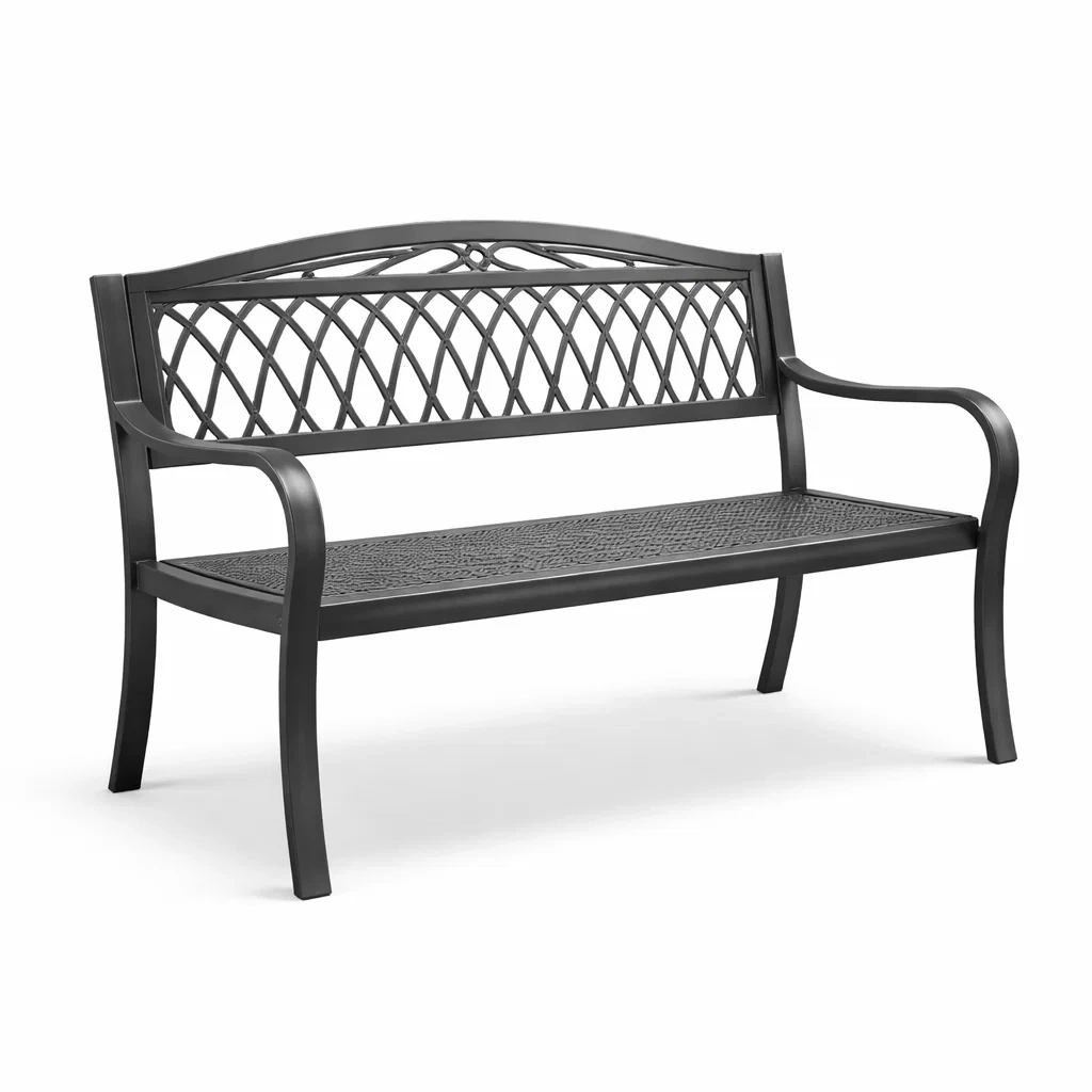 Panchina in Ferro Nero 3 Posti-COMFORTABLENOOK