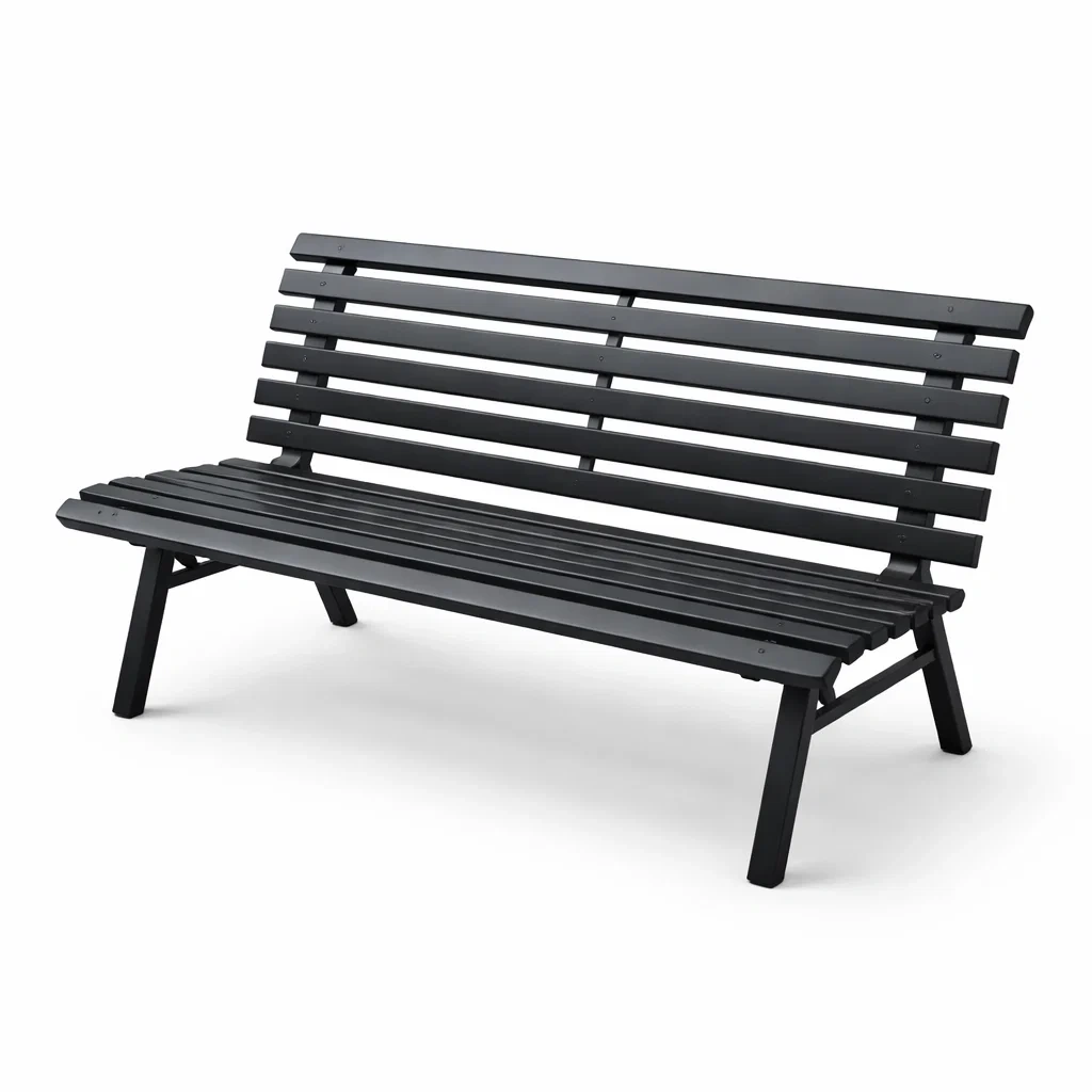 Panchina in Metallo Nero-COMFORTABLENOOK