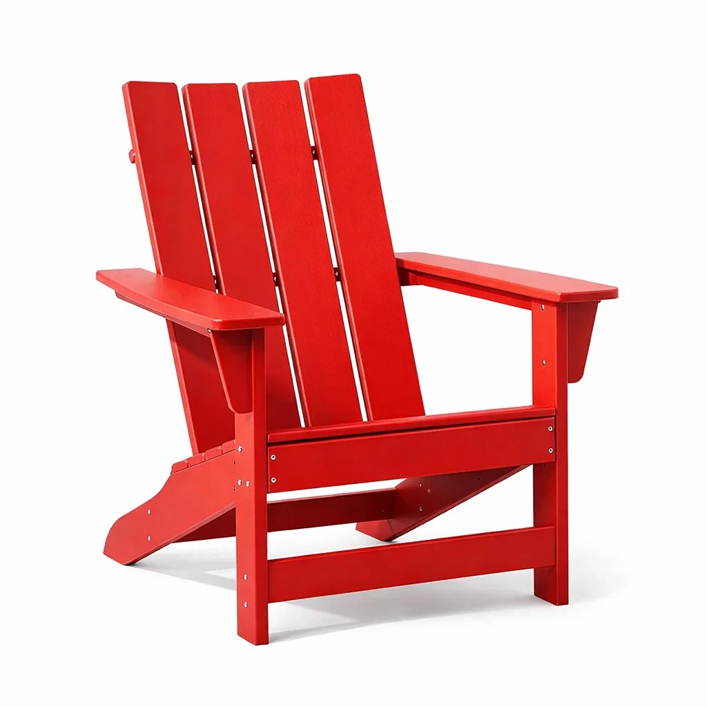 Sedia Adirondack in Legno Sintetico Rosso-COMFORTABLENOOK