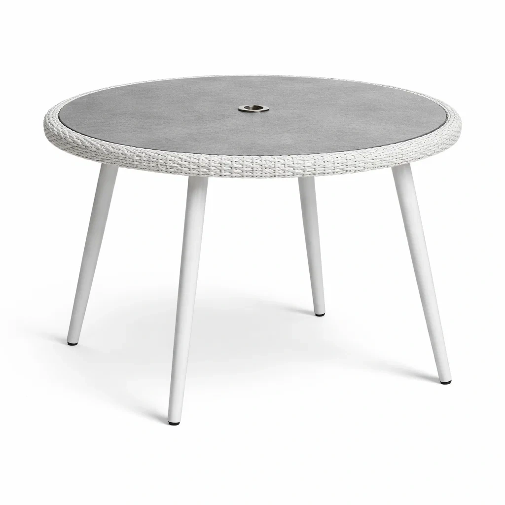 Tavolo Rotondo in Alluminio e Fibra Sintetica-COMFORTABLENOOK