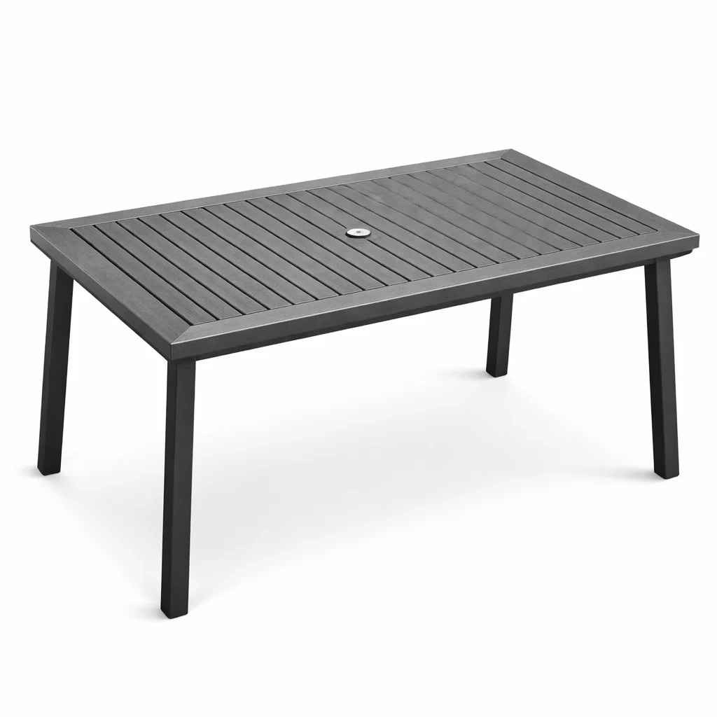 Tavolo in Alluminio Grigio 150x90x74 cm-COMFORTABLENOOK