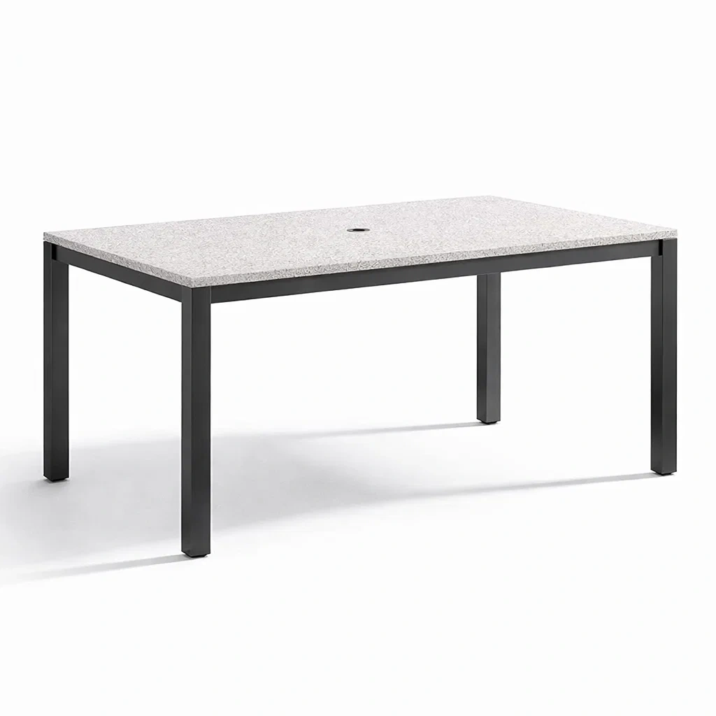 Tavolo Rettangolare in Granito e Metallo 200x100x75 cm-COMFORTABLENOOK