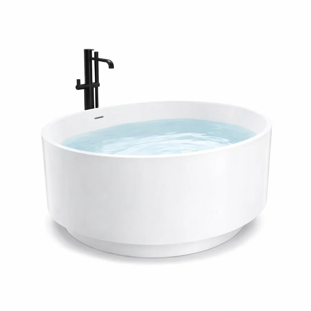 Vasca freestanding Rotonda in Acrilico Bianco-COMFORTABLENOOK