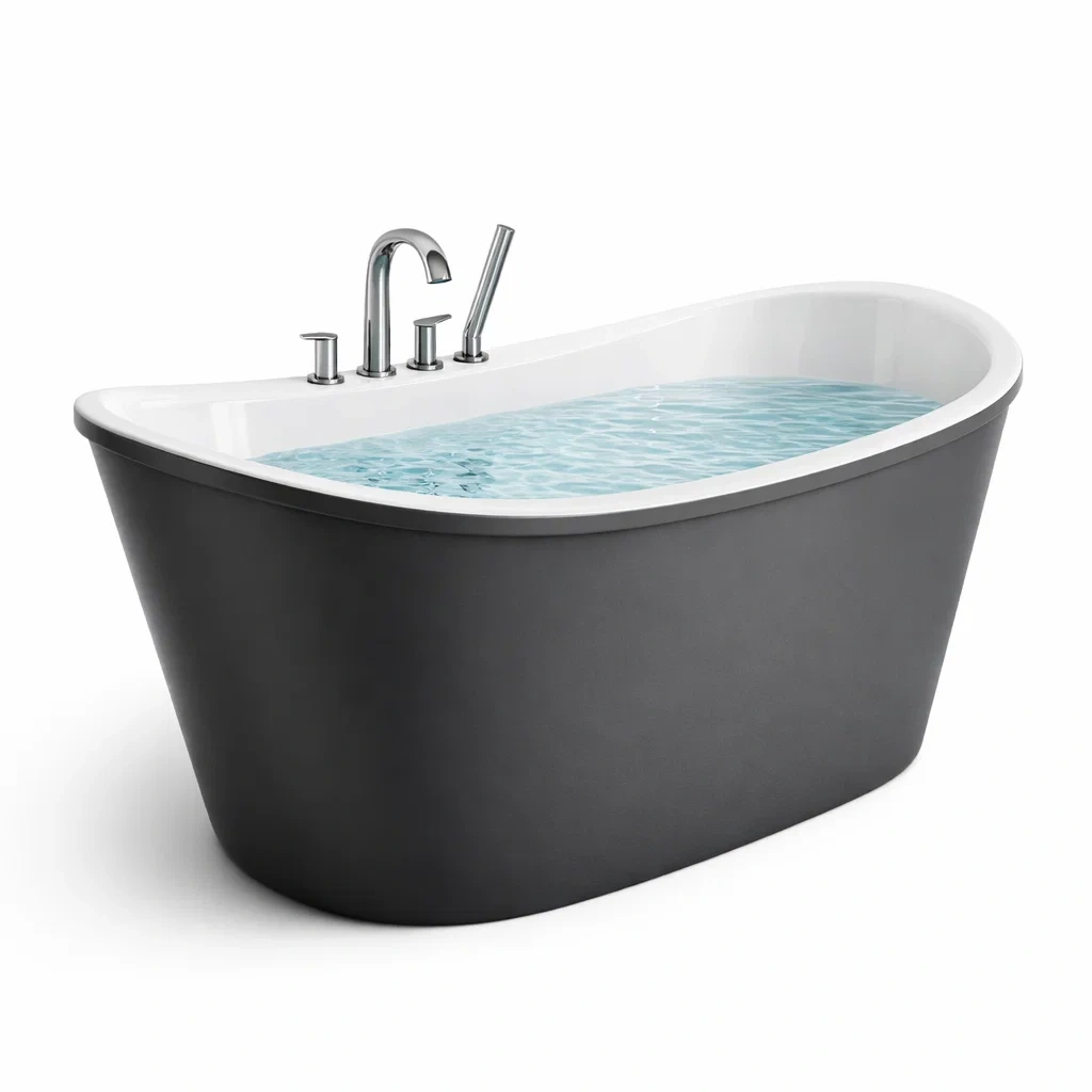 Vasca freestanding in Acrilico Nero e Bianco-COMFORTABLENOOK