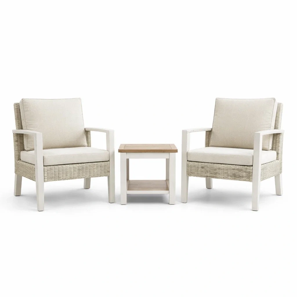 Set relax in Rattan Sintetico con Tavolo in Legno-COMFORTABLENOOK