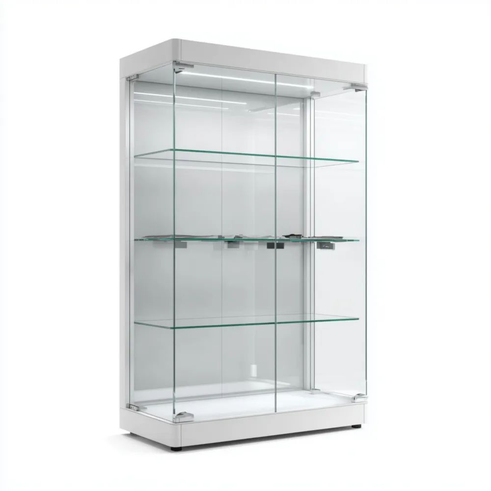 Vitrine Glas 120x40x200 cm – Transparent – Moderner Stil