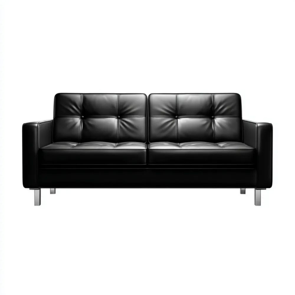 2-Sitzer-Sofa Kunstleder 150x85x80 cm - Schwarz - Modernes Design