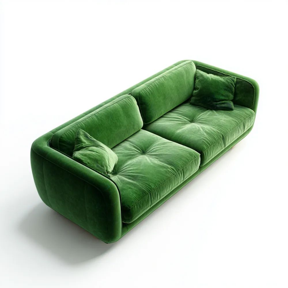 2-Sitzer-Sofa Samt 200x95x75 cm – Grün – Modernes Design