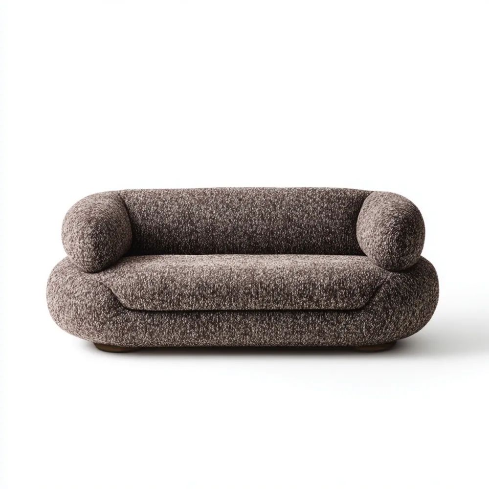 2-Sitzer-Sofa Bouclé 160x85x75 cm – Dunkelbraun – Modernes Design