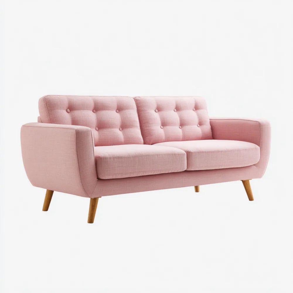 2-Sitzer-Sofa Stoff 150x85x75 cm – Rosa – Skandinavisches Design