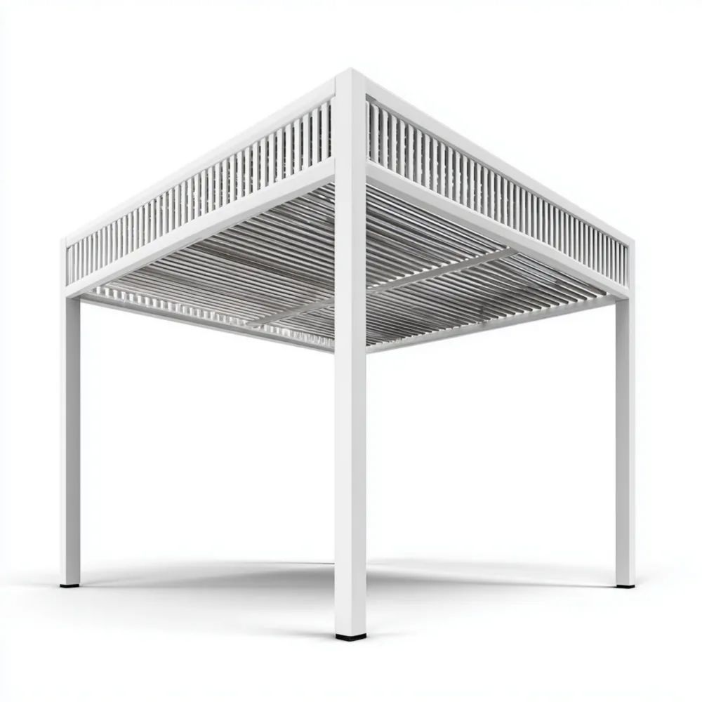 Pergola Aluminium 300x300x250 cm - Weiß - Modernes Design