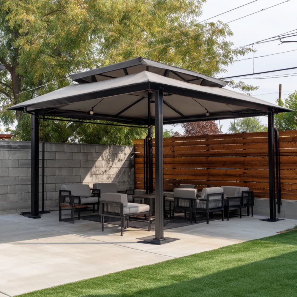 Pergola Aluminium 300x400x280 cm - Wasserdichtes Dach - Modernes Design