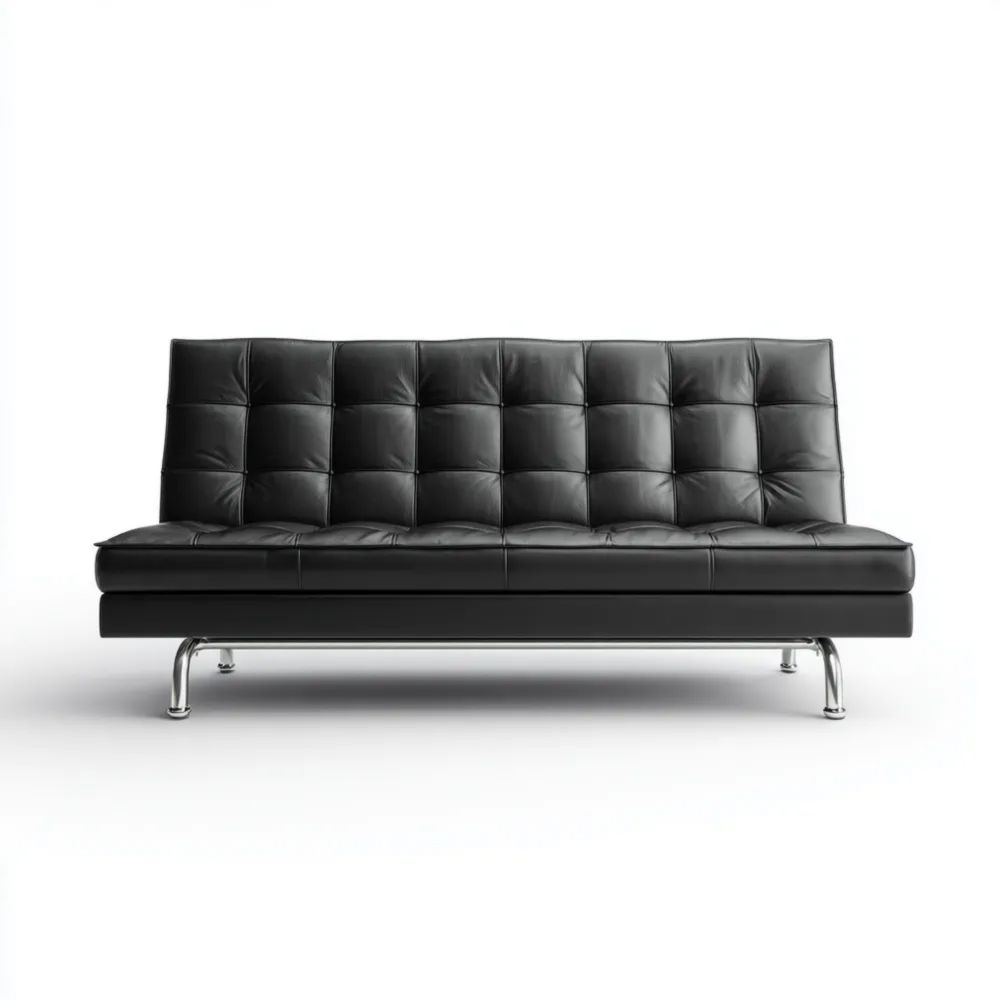 2-Sitzer-Sofa Leder 180x85x75 cm - Schwarz - Modernes Design