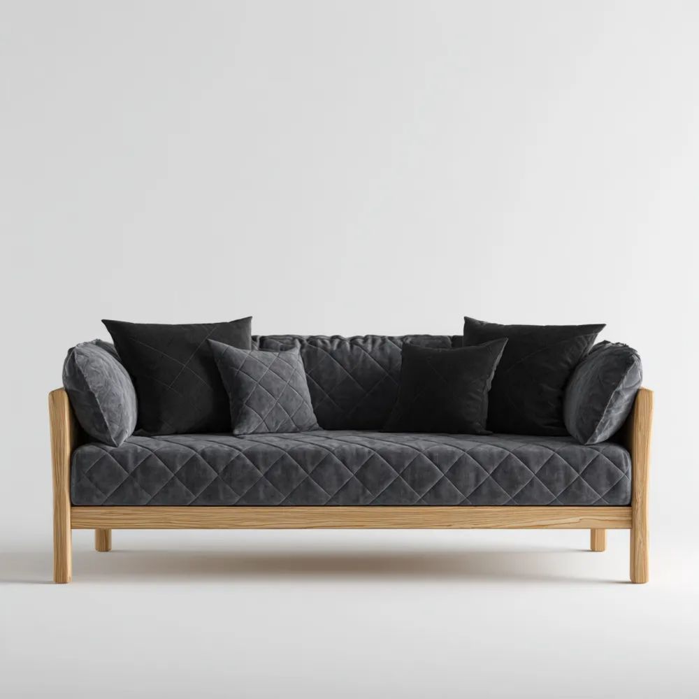 2-Sitzer-Sofa Stoff Polsterung 200x90x100 cm – Dunkelgrau – Modernes Design