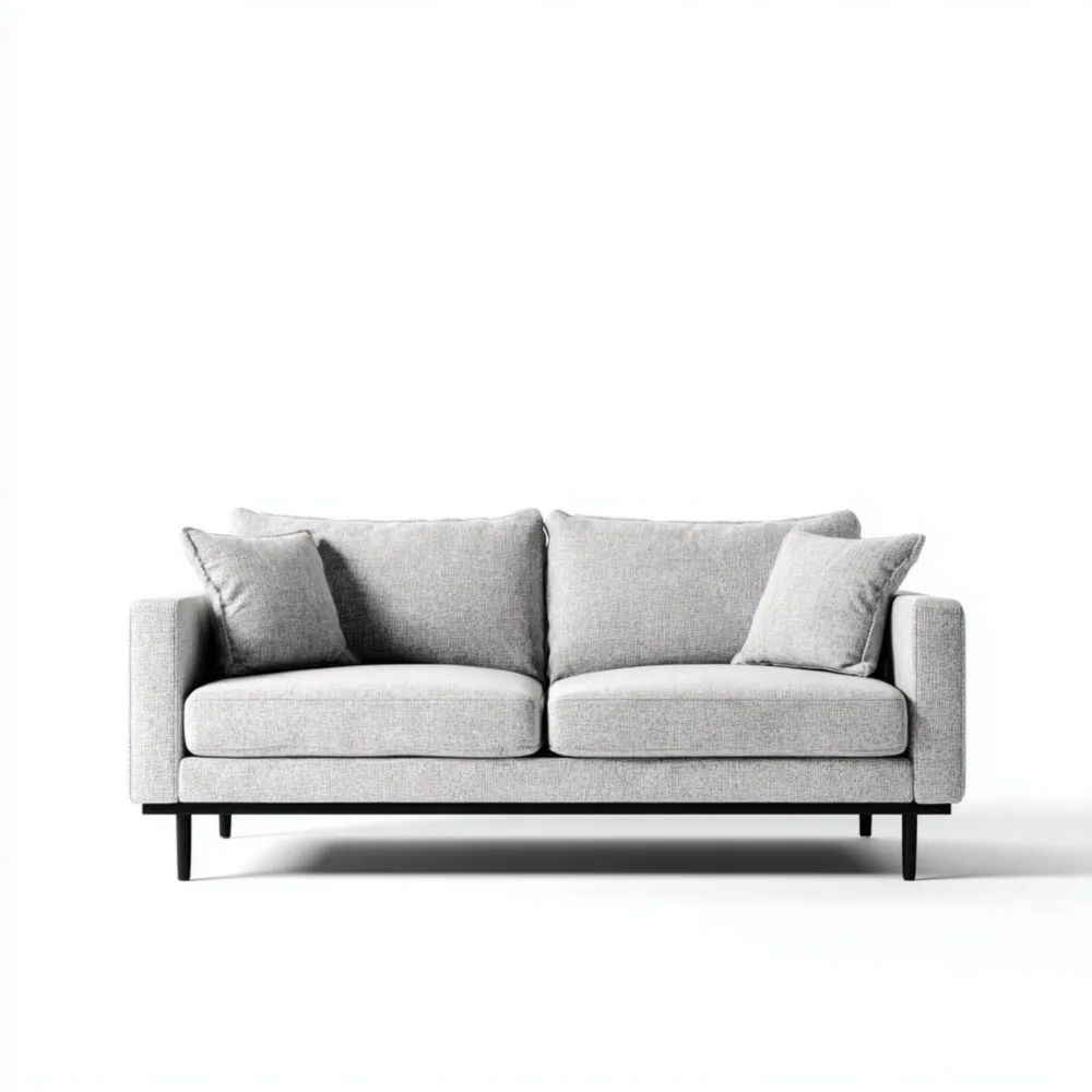 2-Sitzer-Sofa Stoffpolsterung 150x85x90 cm – Hellgrau – Modernes Design