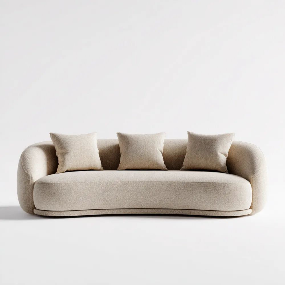 Modernes 3-Sitzer-Sofa 250x100x90 cm Stoffpolsterung – Beige