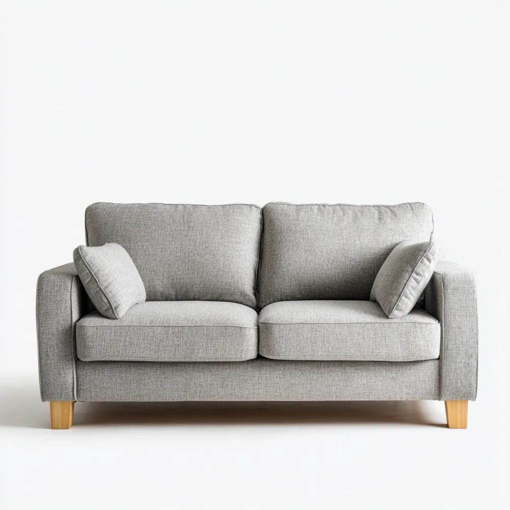 2-Sitzer-Sofa Stoffpolsterung 150x85x90 cm – Hellgrau – Modernes Design