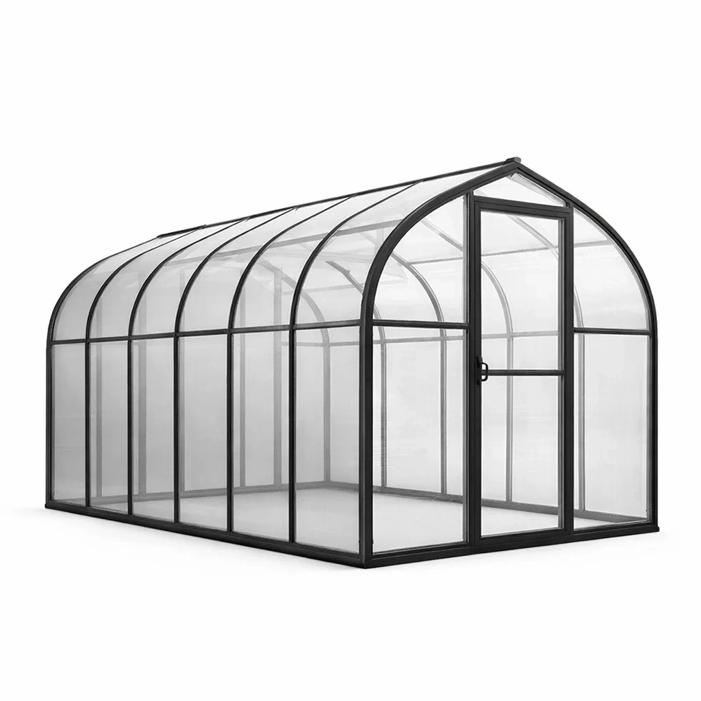 Serra in policarbonato e alluminio con porta e ventilazione 300x600x250 cm-LUXEBLISSLIVING