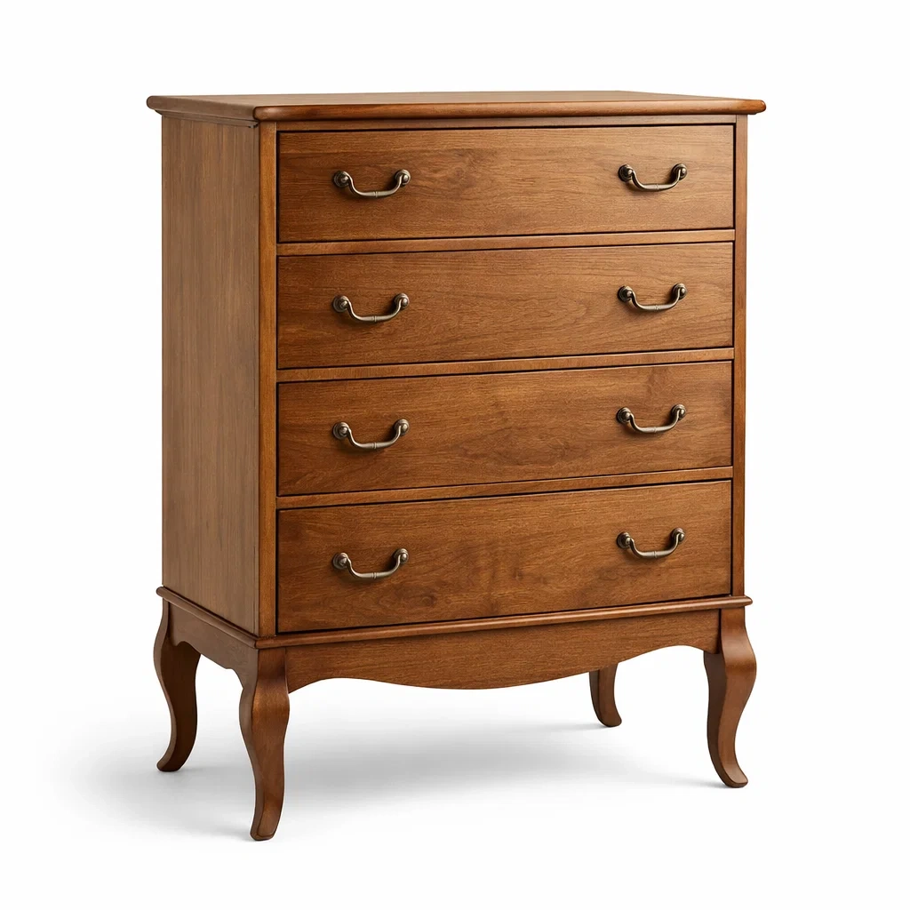 Cassettiera in Legno Massello Marrone con 4 Cassetti-TRENDYSANCTUARYLIVING