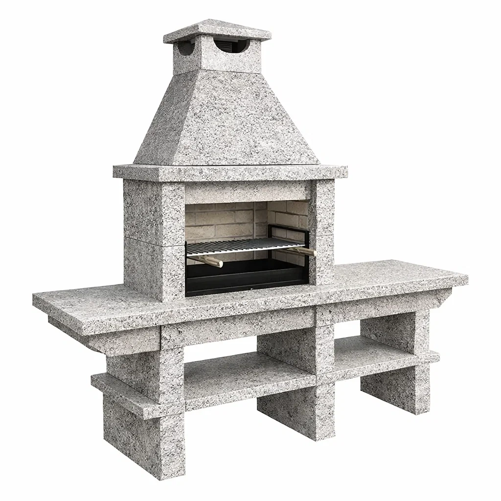 Barbecue in Pietra e Acciaio Inossidabile Grigio 160x70x200 cm-TRENDYSANCTUARYLIVING
