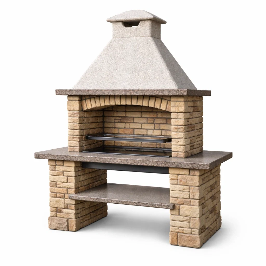 Barbecue in Pietra e Acciaio con Camino-TRENDYSANCTUARYLIVING