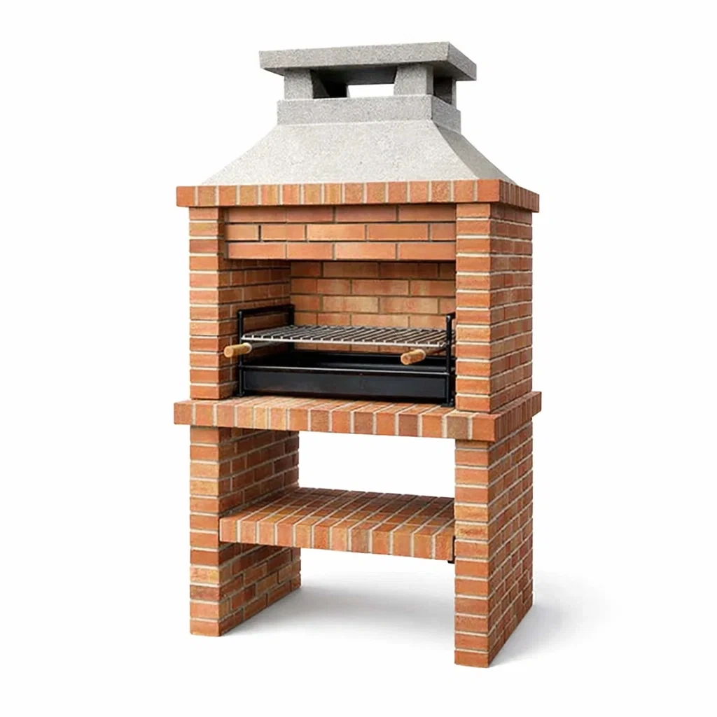 Barbecue in Mattoni Refrattari con Griglia in Acciaio Inox-TRENDYSANCTUARYLIVING