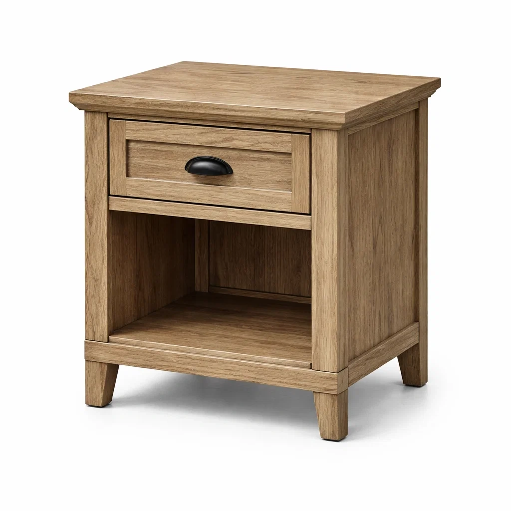 Comodino in Legno con Cassetto Singolo-TRENDYSANCTUARYLIVING