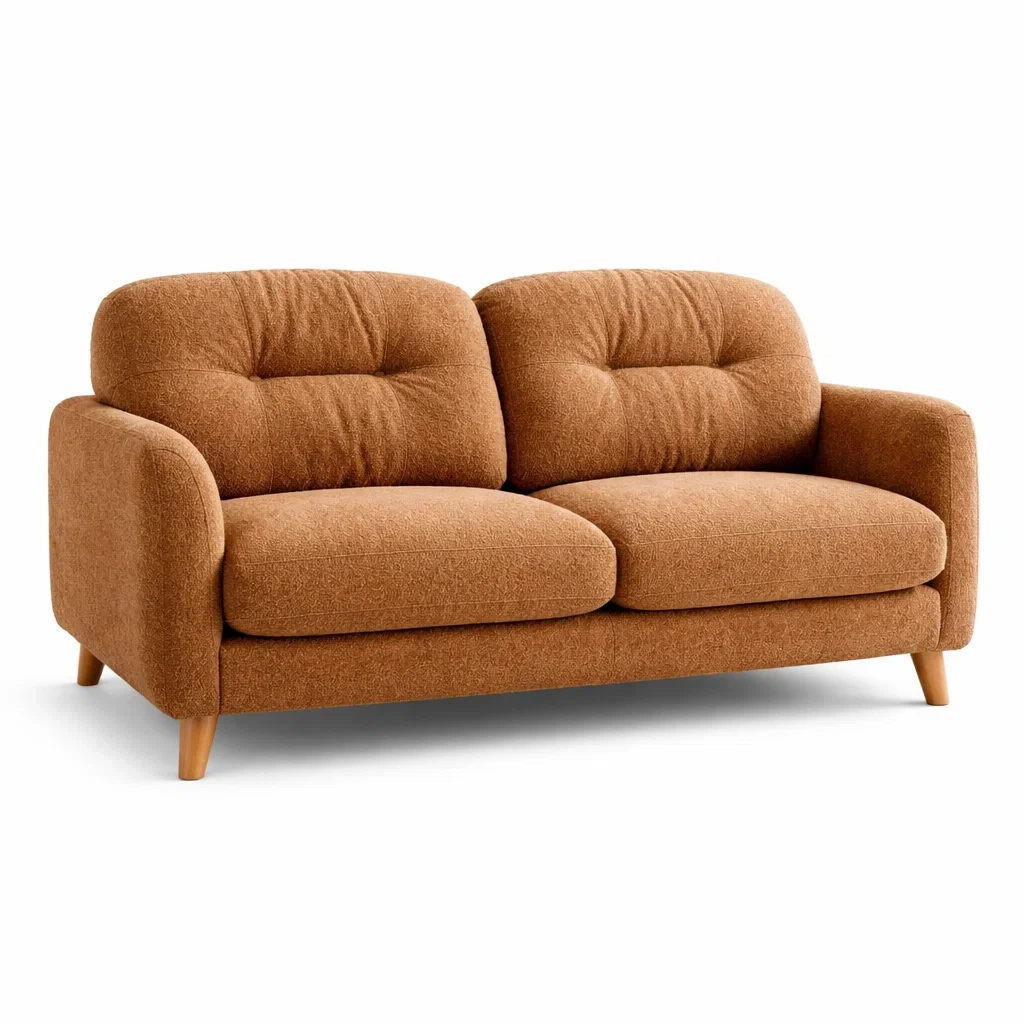 Divano 2 Posti in Tessuto con Gambe in Legno-TRENDYSANCTUARYLIVING