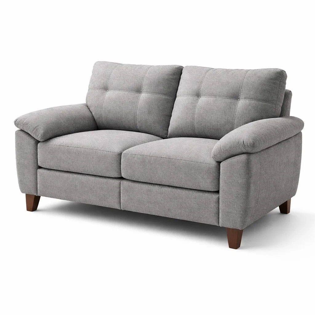 Divano 2 Posti in Tessuto Grigio-TRENDYSANCTUARYLIVING