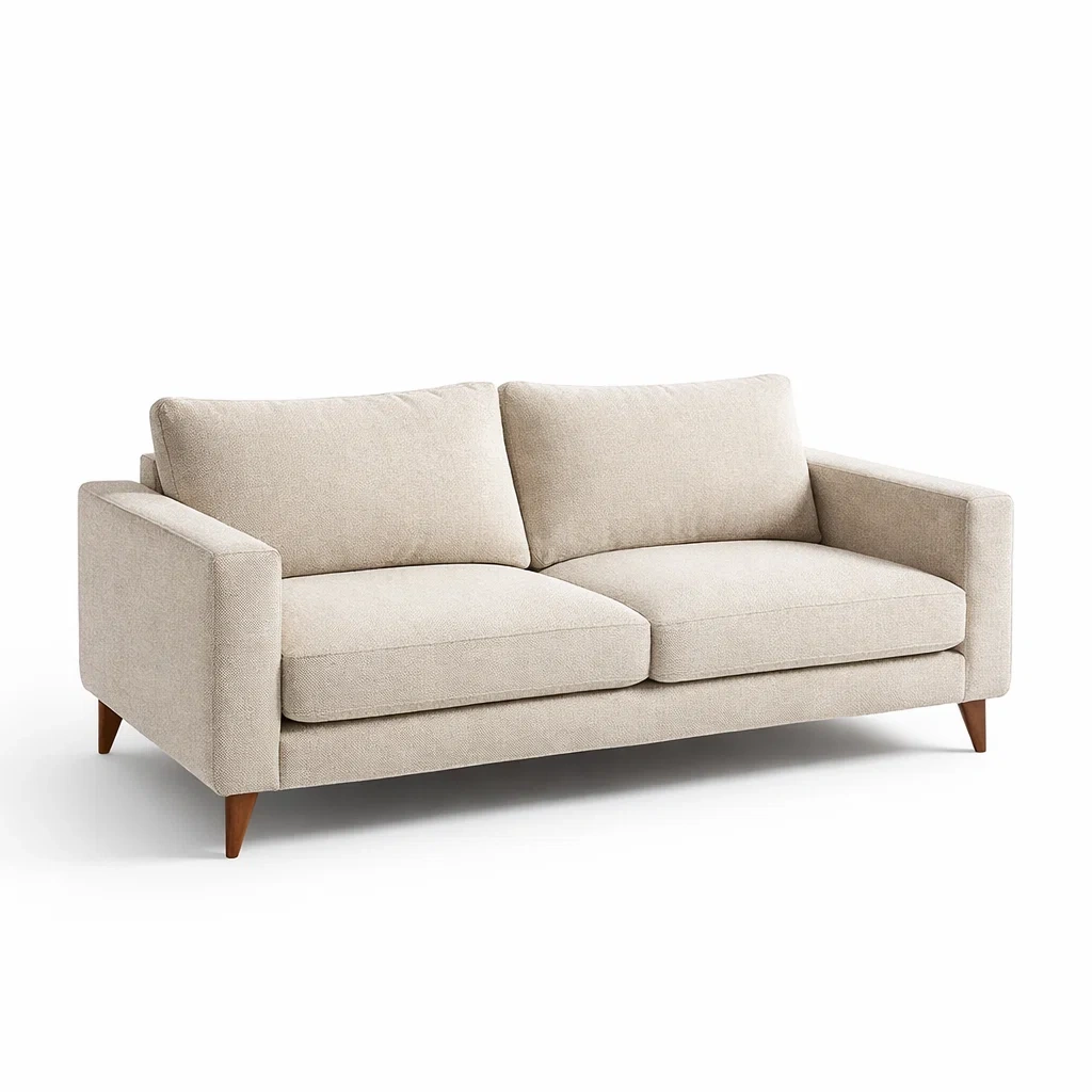 Divano 2 Posti in Legno e Poliestere Beige 190x90x85 cm-TRENDYSANCTUARYLIVING