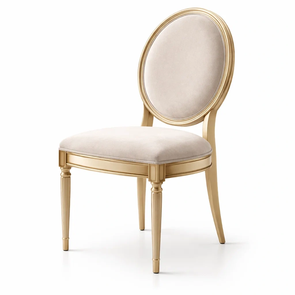 Sedia da pranzo in Legno con Rivestimento in Poliestere Oro-TRENDYSANCTUARYLIVING