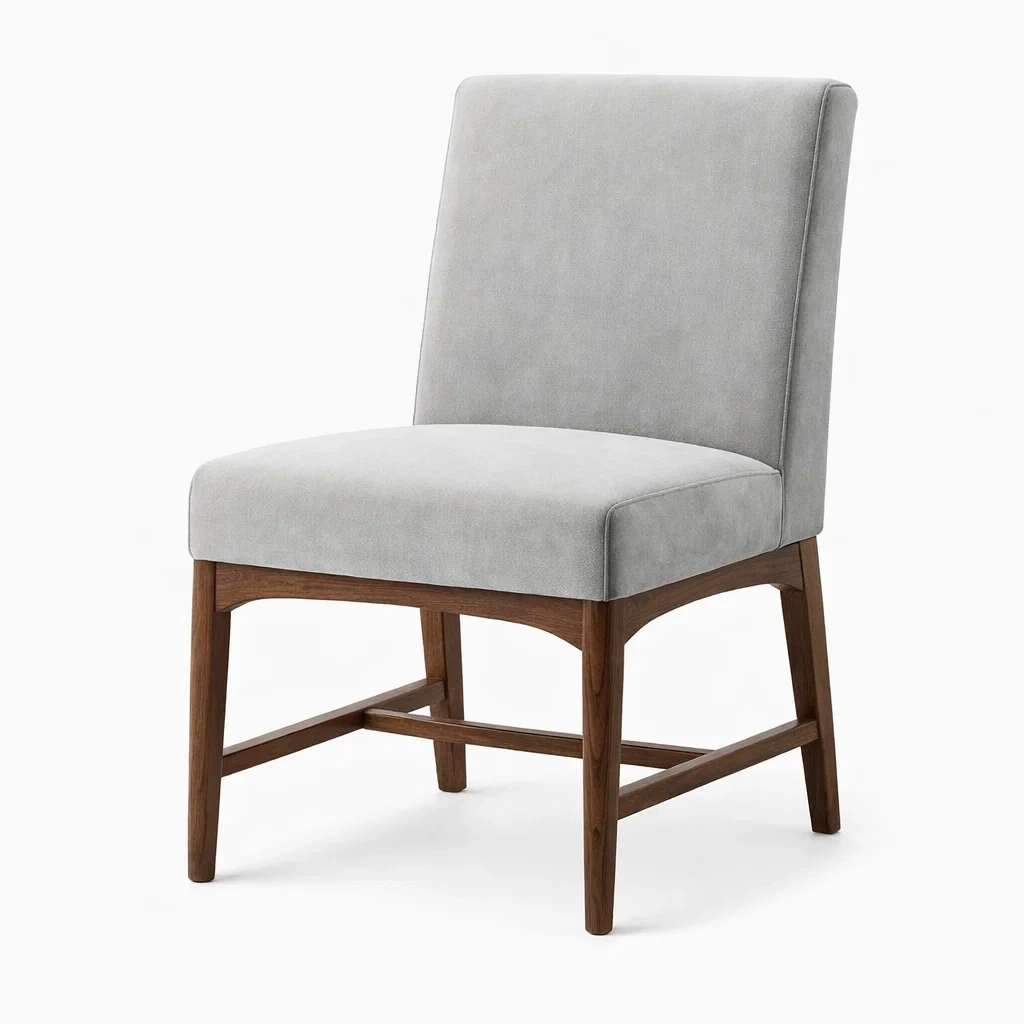 Sedia da pranzo in Legno e Tessuto Grigio 45x55x85 cm-TRENDYSANCTUARYLIVING