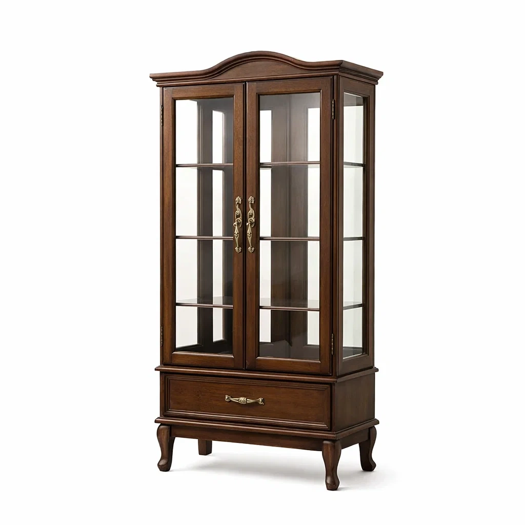 Vetrina in Legno con Vetro Temperato 180x80x40 cm Marrone-TRENDYSANCTUARYLIVING