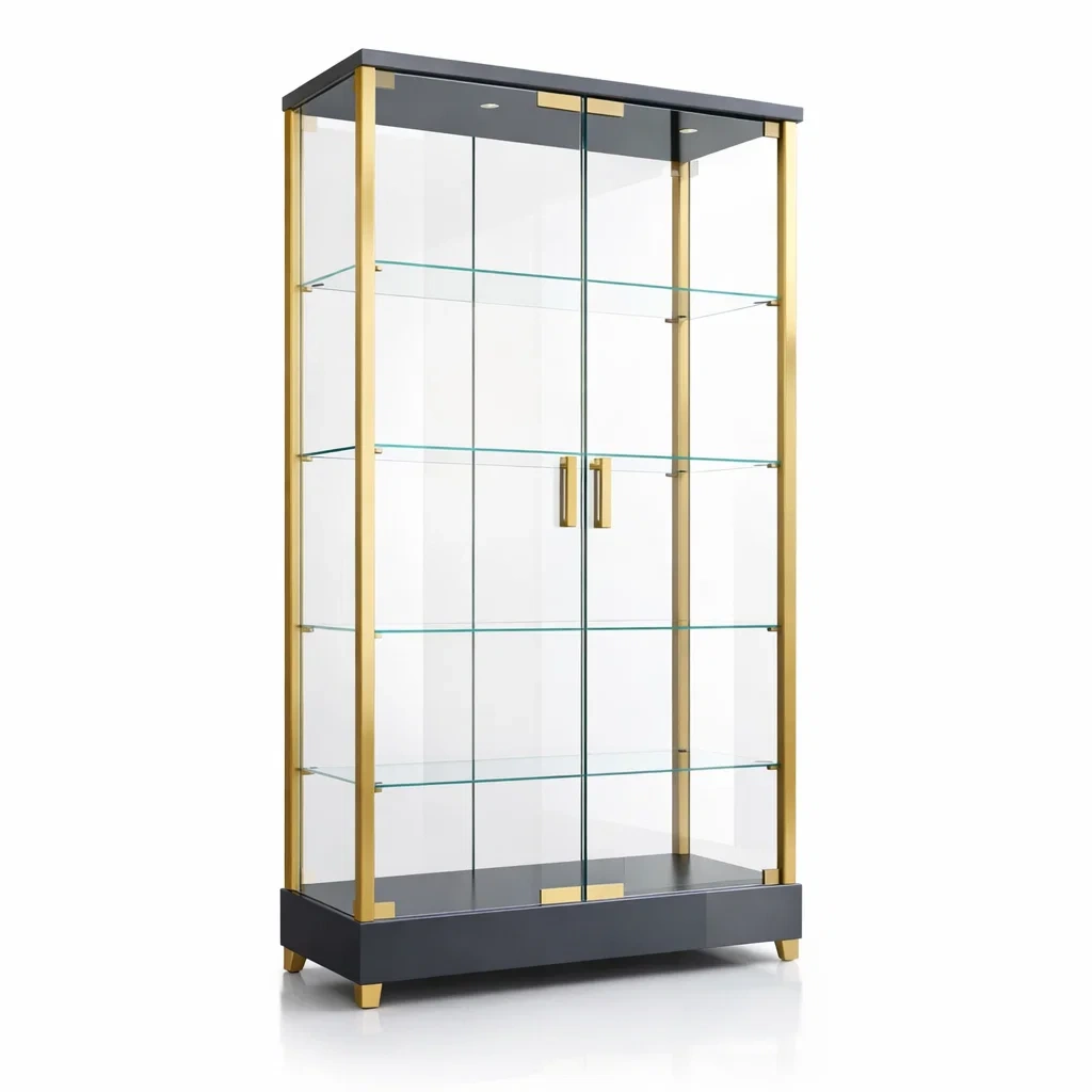 Vetrina in Vetro e Metallo 180x80x40 cm-TRENDYSANCTUARYLIVING