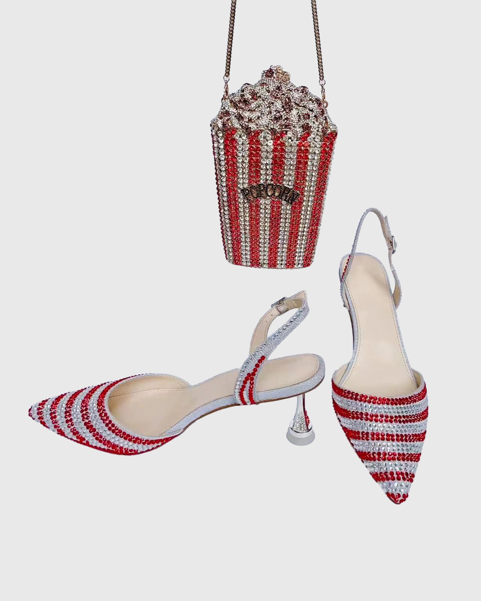 Fergal Slingback Diamente Pumps In Red
