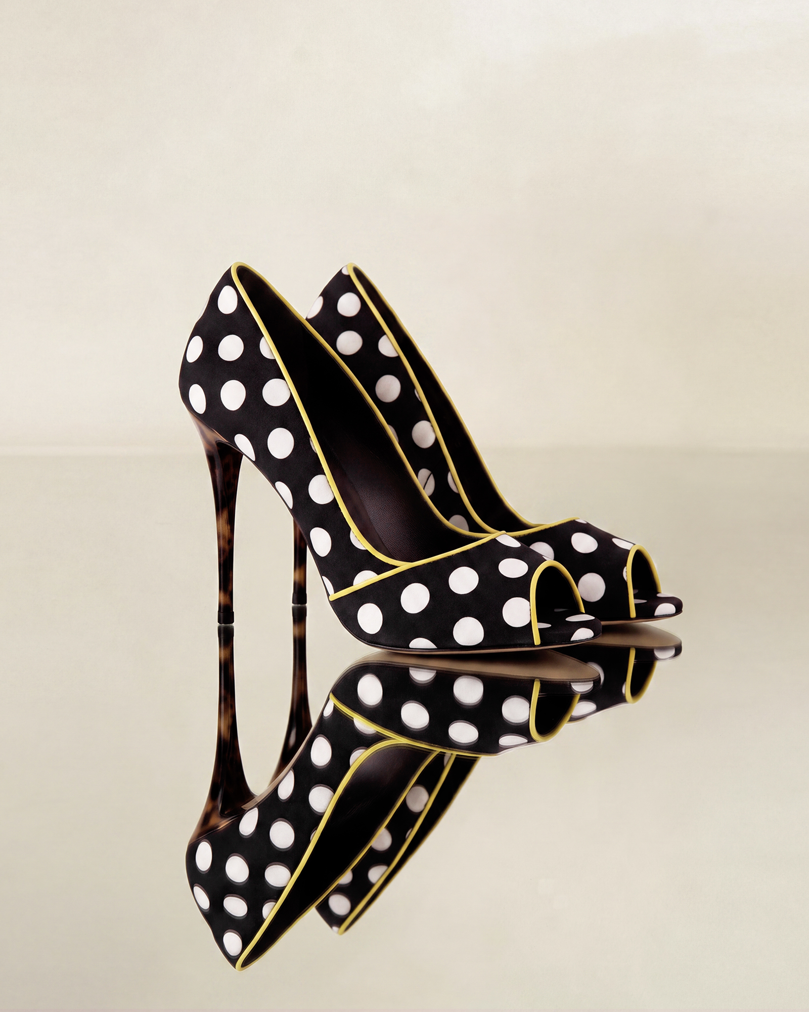 Hlengiwe Polka Dot Peep Toe Pumps