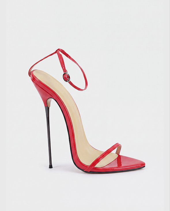 Jolie Fetish Strappy Heels In Red