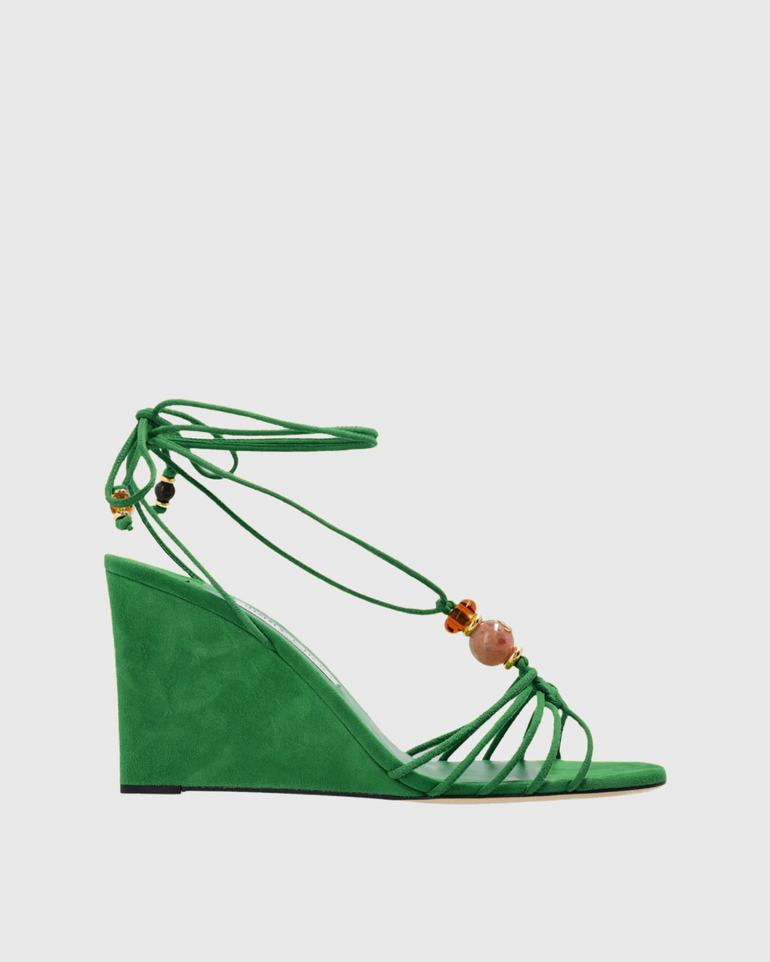 Liora Suede Wedge Sandals In Green