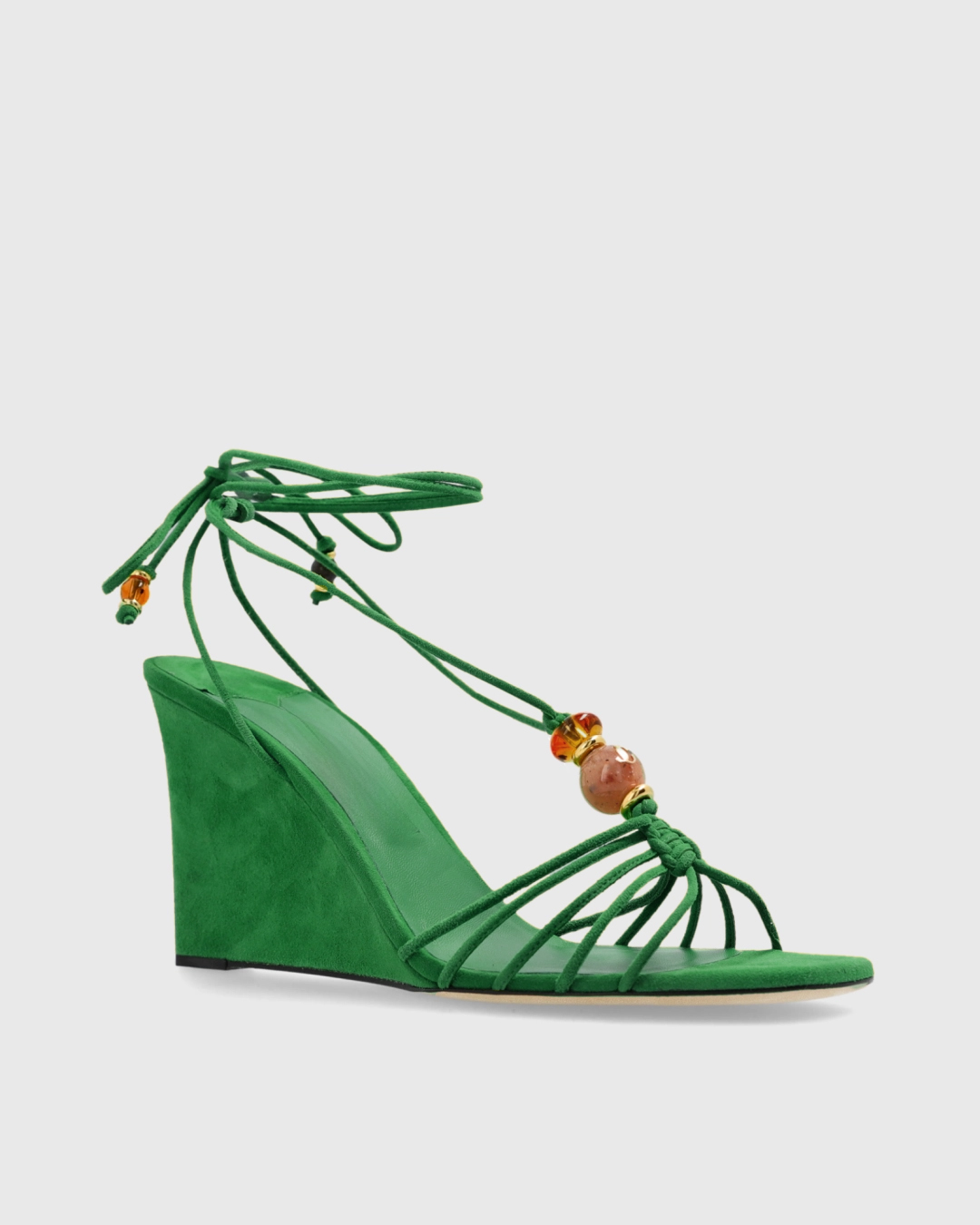 Liora Suede Wedge Sandals In Green