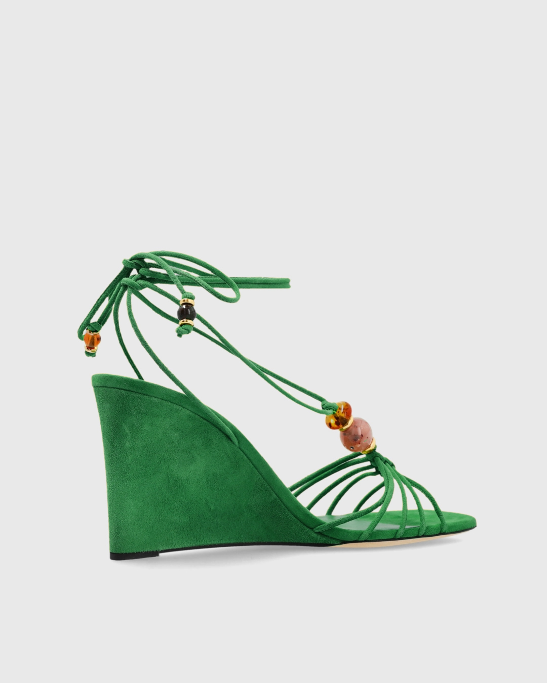 Liora Suede Wedge Sandals In Green