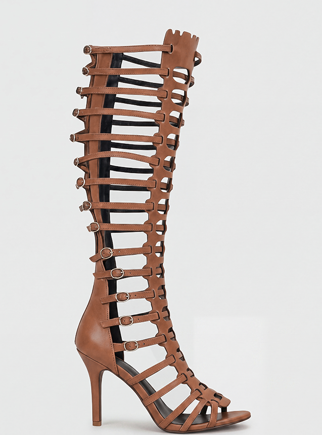 Layla Leather Knee High Gladiator Sandals