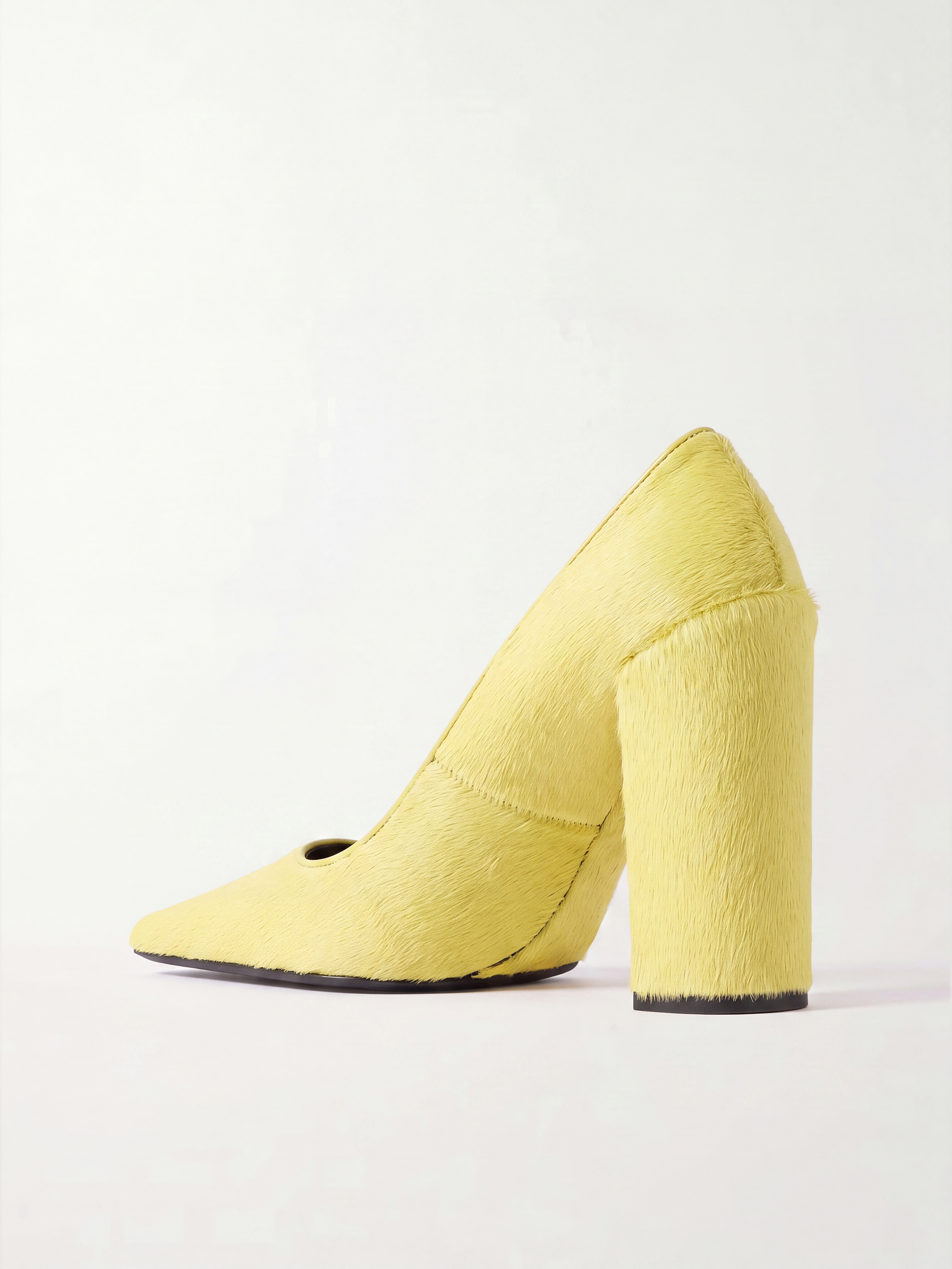 Moire SquareToe Pumps In Yellow