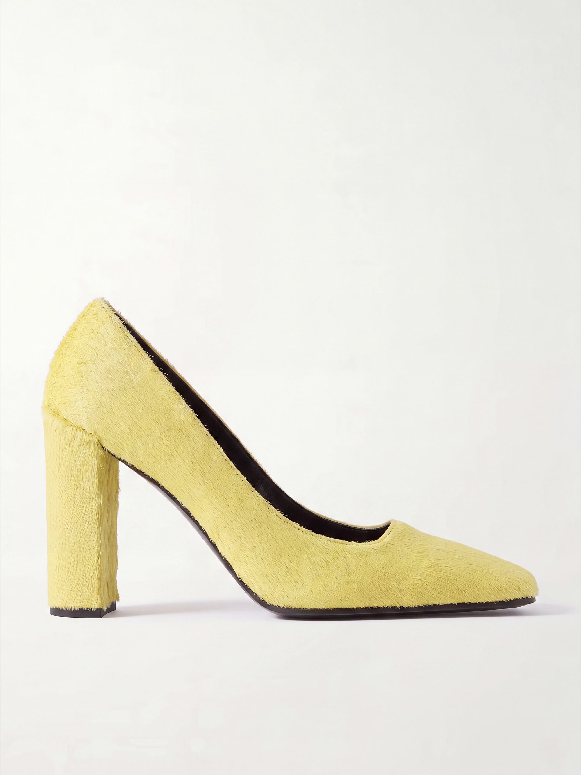 Moire SquareToe Pumps In Yellow