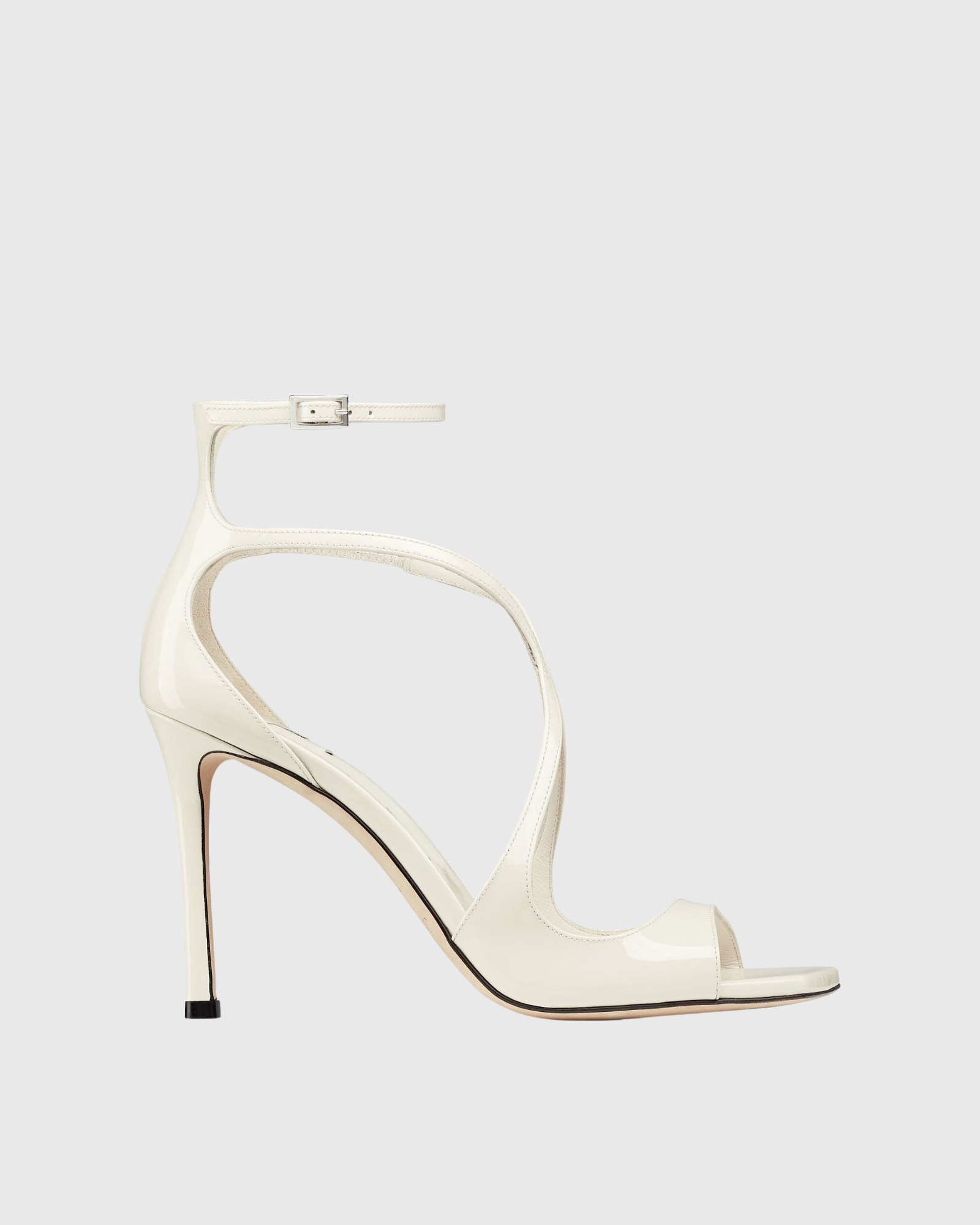 Aryana Patent Leather Strap Sandals In White