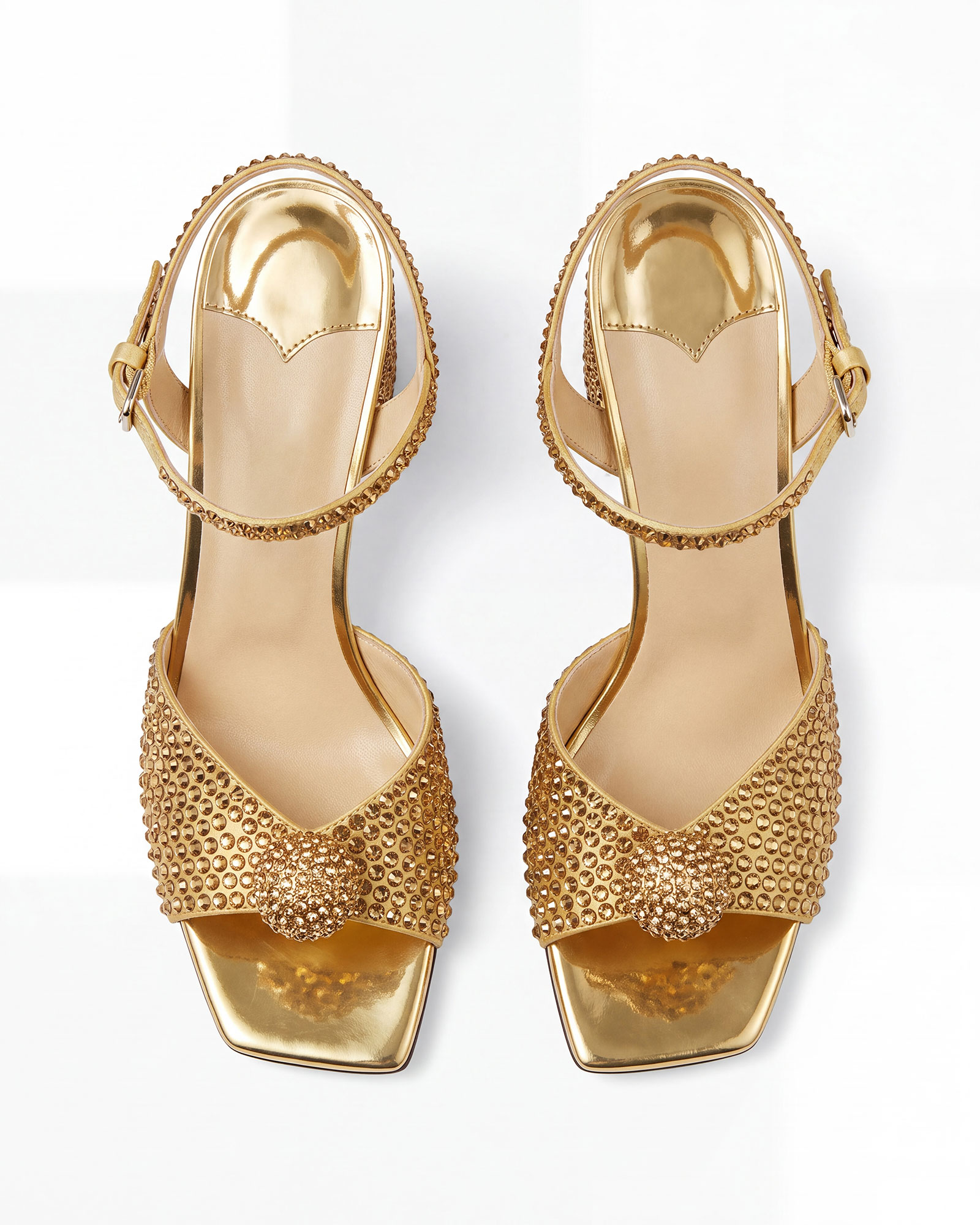 My Rhinestone Embellish Sandals In Gold
