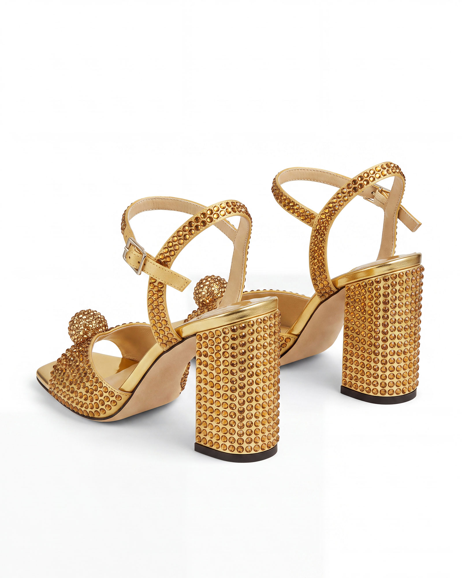 My Rhinestone Embellish Sandals In Gold