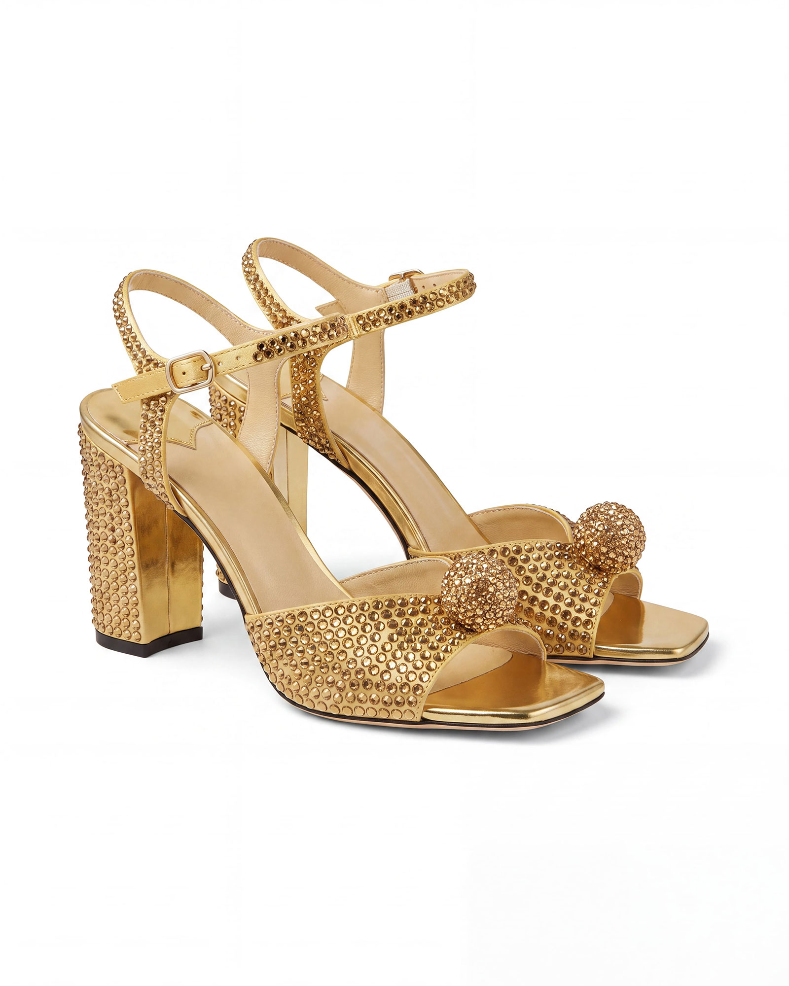 My Rhinestone Embellish Sandals In Gold